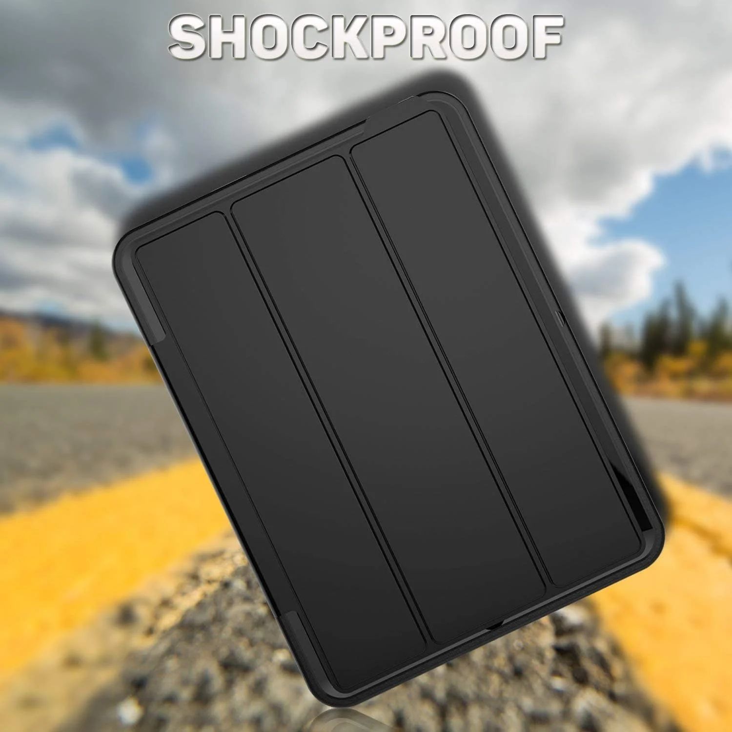 کاور محافظ هوشمند ProElite مدل Rugged Shockproof Armor مناسب برای آیپد 10.2 اینچی نسل 7 و 8 اپل (2020) به همراه جای قلم، مشکی