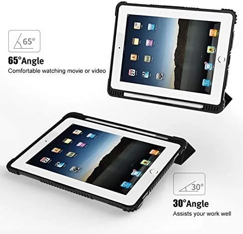کاور محافظ هوشمند ProElite مدل Rugged Shockproof Armor مناسب برای آیپد 10.2 اینچی نسل 7 و 8 اپل (2020) به همراه جای قلم، مشکی