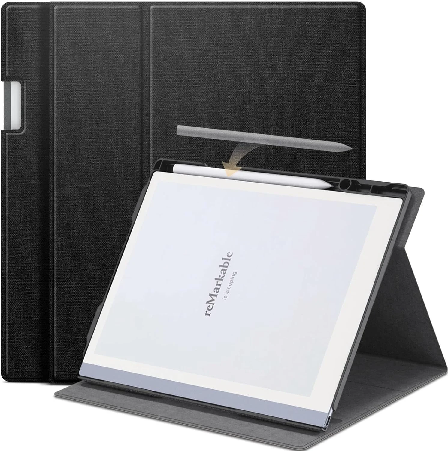 کاور استند دار Vurtboly سازگار با تبلت Remarkable 2 PaperTablet به همراه جای قلم، کاور محافظ پشتی سخت با قابلیت تنظیم چند زاویه دید برای تبلت Remarkable 2 Paper Tablet 10.3 اینچی عرضه شده در سال 2020