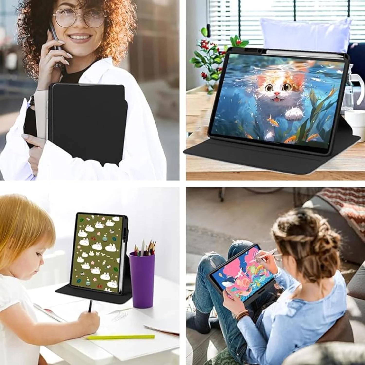 کاور ترکیبی Vurtboly سازگار با هوآوی Matepad SE 11 اینچ 2024، کاور محافظ چند زاویه ای اکریلیک شفاف با نگهدارنده قلم سازگار با هوآوی Matepad SE 11 اینچ 2024