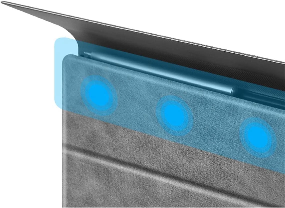 کاور کیبورد Gruattreay سازگار با HUAWEI MateBook E 2023 12.6 اینچ DRR-W76 با کیبورد بی سیم بلوتوثی تبلت PC، کاور محافظ با تاچ پد، کاور استند چرمی PU (خاکستری)