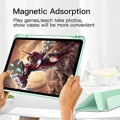 کاور محافظ هیبریدی آهنربایی جداشدنی ProElite برای آیپد 10.2 اینچ 2021 نسل 9/8/7 به همراه جای قلم، یاسی [پشت شفاف]