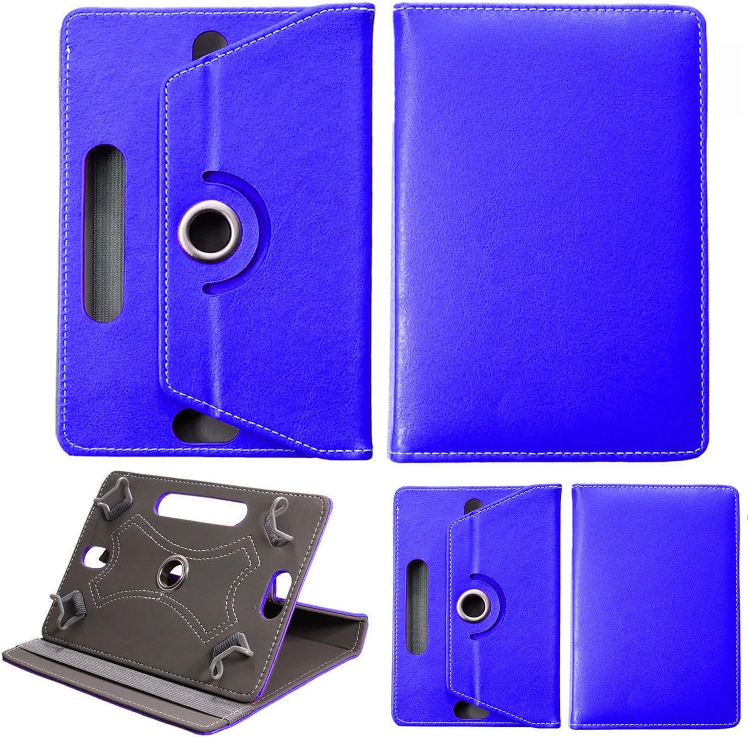 Mobile Stuff Universal 8.0 inch Tablet Case, Multi-Angle Stand Flip Printed Wallet Case Fits All 8.0" Inch Samsung, Lenovo, Acer, Huawei, Sony, Apple, Toshiba Android Tablets tab devices (Blue)