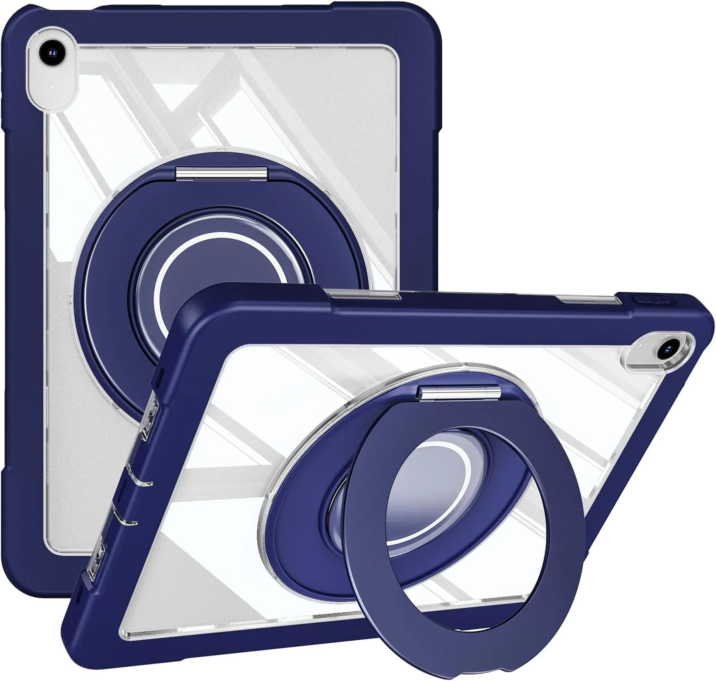 کاور محافظ آیپد نسل 11 مدل A16 با صفحه نمایش 11 اینچی (سال 2025) و آیپد نسل 10 با صفحه نمایش 10.9 اینچی (سال 2022)، مدل ST SoleMe.Tc، کاور محافظ سنگین با محافظ صفحه نمایش، استند چرخان 360 درجه و جای قلم، رنگ آبی تیره