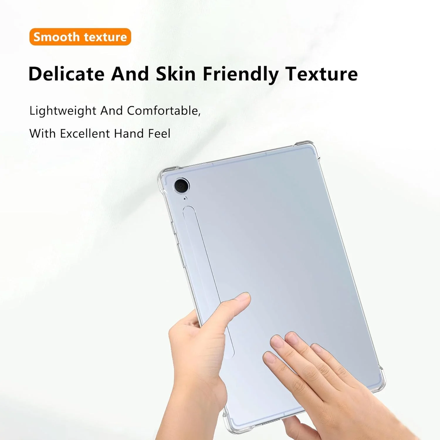 کاور شفاف برای تبلت سامسونگ گلکسی تب S10 FE Plus ۱۳.۱ اینچ ۲۰۲۵، محافظت از سقوط با ایربگ، سیلیکونی انعطاف پذیر TPU ضد ضربه، کاور باریک و ضد خش تبلت