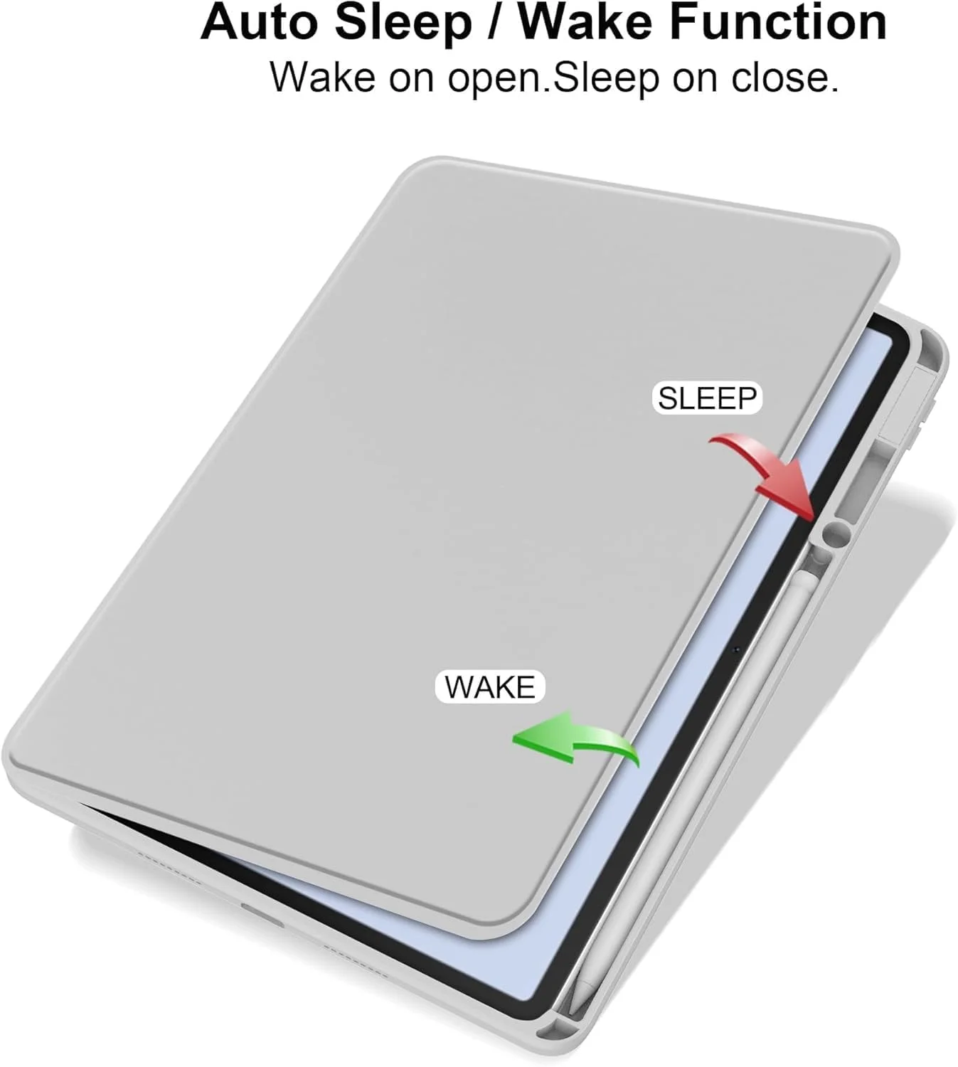 کیف چرخشی GBUFIYSN برای Huawei MatePad SE 11 اینچ 2024 با جای قلم، چرخش 360 درجه، پایه محافظ تبلت هوشمند، جلد باریک و سخت، پشت شفاف، حالت بیدار/خواب خودکار (خاکستری)