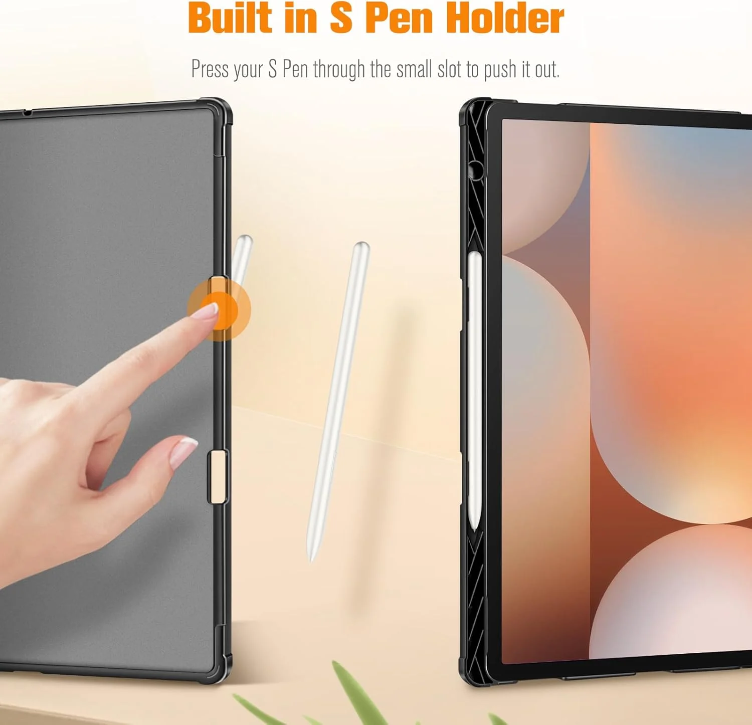 کیف محافظ تبلت سامسونگ گلکسی تب اس 9 پلاس 12.4 اینچ مدل 2023 (SM-X810/X816B/X818U) Fintie با جای قلم S داخلی، کاور تجاری چند زاویه ای با جیب و قابلیت خواب/بیدار شدن خودکار، خاکستری/قهوه ای