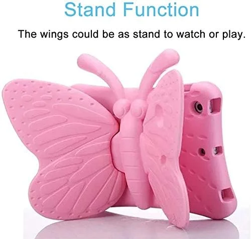 کاور محافظ سبک وزن و ضد ضربه کودکانه AWH با پایه پروانه‌ای، مناسب برای آیپد اپل، ساخته شده از فوم EVA بادوام و ایمن (iPad 2/3/4، صورتی)