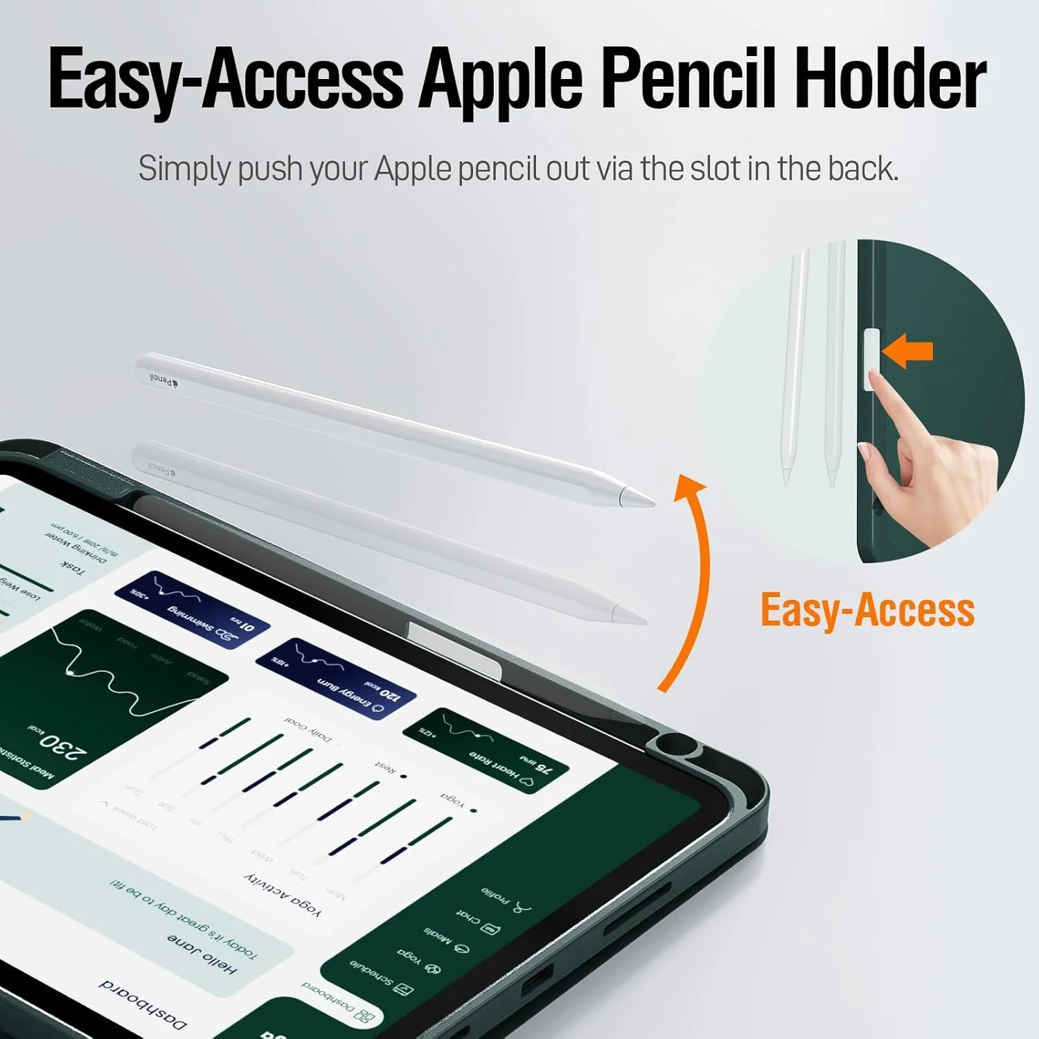 کیف محافظ آیپد پرو ۱۱ اینچ نسل ۴/۳/۲ با جای قلم، کاور هوشمند مغناطیسی برای آیپد پرو ۱۱" ۲۰۲۲/۲۰۲۱/۲۰۲۰/۲۰۱۸، کیف محافظ تبلت ضد ضربه با قابلیت بیدار/خواب خودکار (سبز نیمه شب)