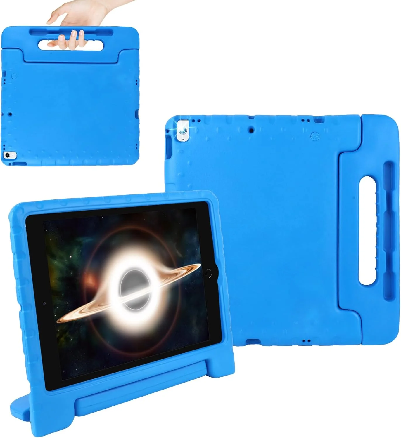 کیف محافظ آیپد پرو 12.9 اینچی BILLISGOVA مناسب کودکان، نسل اول و دوم (سال 2015 و 2017)، با جای قلم و محافظت عالی، رنگ آبی