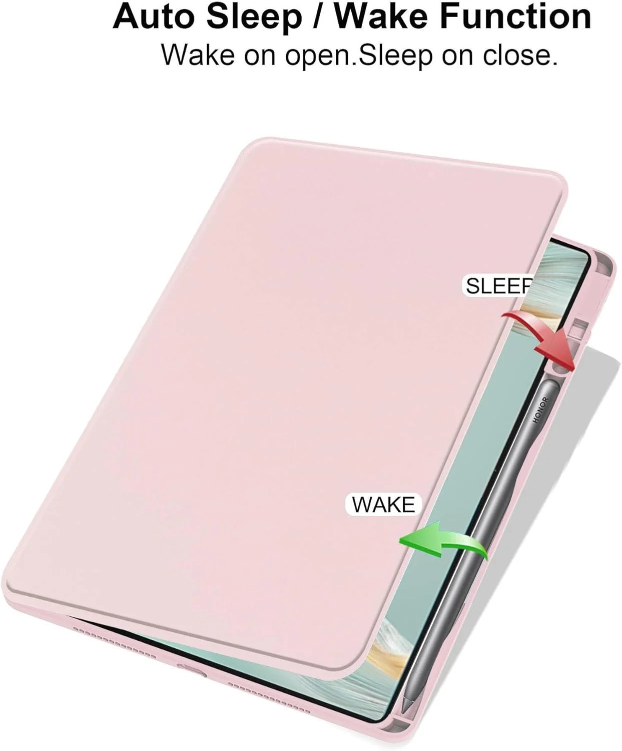 کاور ترکیبی Vurtboly سازگار با Huawei MatePad Pro 12.2 اینچ 2025/2024، کاور PC سخت چند زاویه ای اکریلیک شفاف با جای قلم و استند محافظ برای Huawei MatePad Pro 12.2 اینچ 2025 (صورتی)