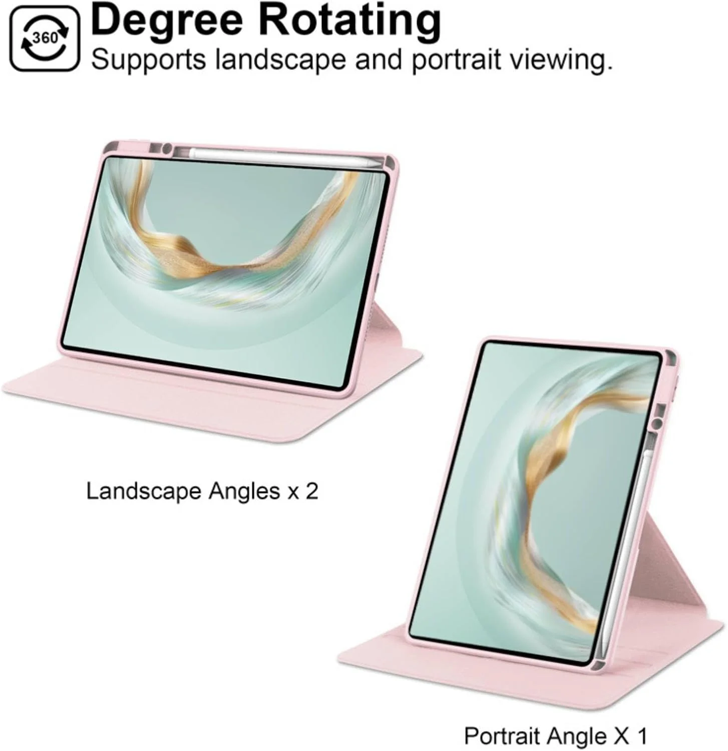 کاور ترکیبی Vurtboly سازگار با Huawei MatePad Pro 12.2 اینچ 2025/2024، کاور PC سخت چند زاویه ای اکریلیک شفاف با جای قلم و استند محافظ برای Huawei MatePad Pro 12.2 اینچ 2025 (صورتی)