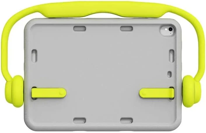 کیف تبلت کودکانه نکست استور سازگار با آیپد مینی 1/2/3/4/5، کاور محافظ ضد ضربه با دسته منحصر به فرد به شکل هدفون و پایه های دوگانه، طراحی سبک وزن برای پسران و دختران (خاکستری)