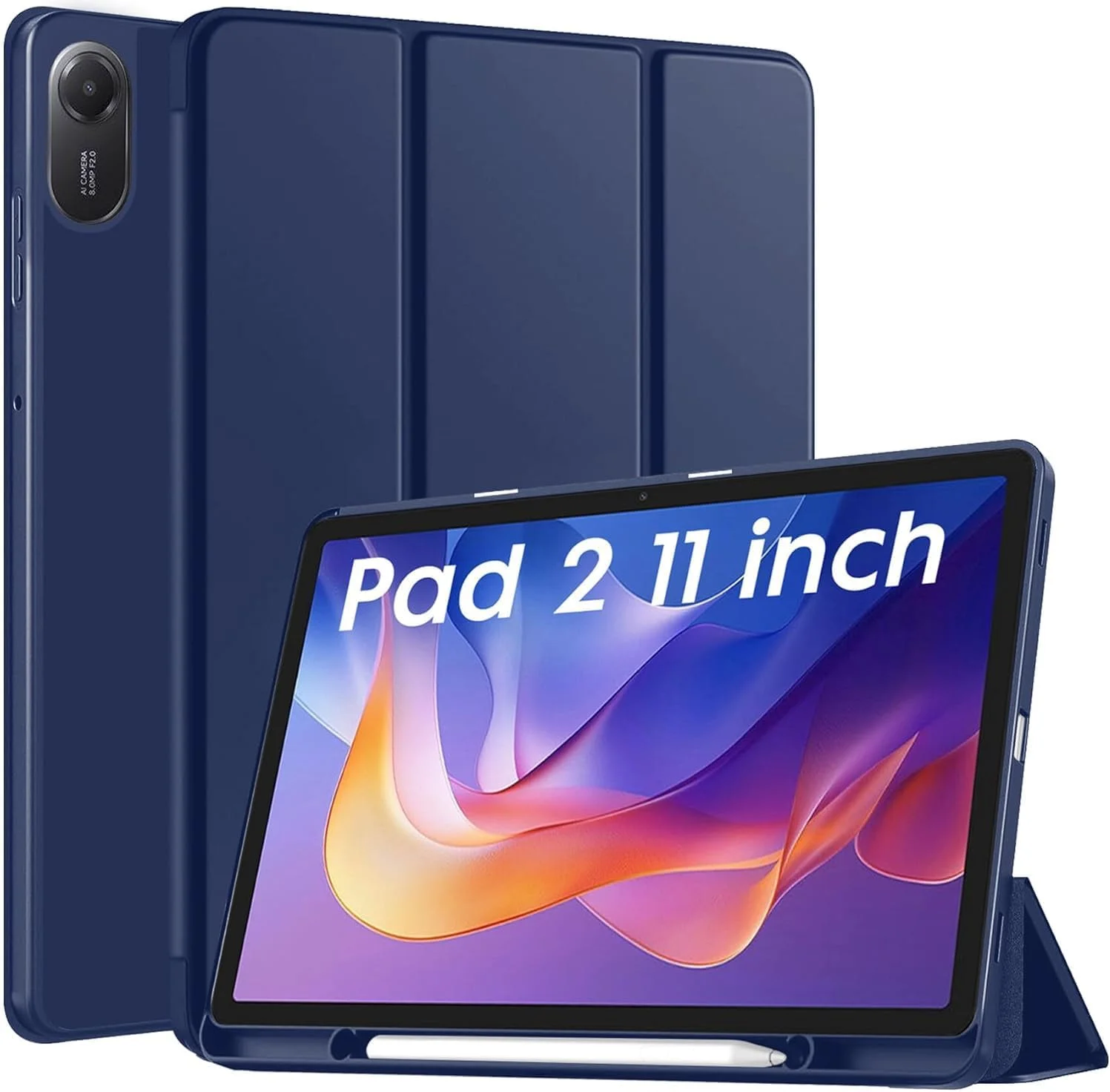 Cover for Redmi Pad 2 11 inch Cover Case with [Pencil Holder][Auto Sleep/Wake Support], Trifold Flip Stand Cover Case for Redmi Pad 2 11 inch Tablet (Blue)