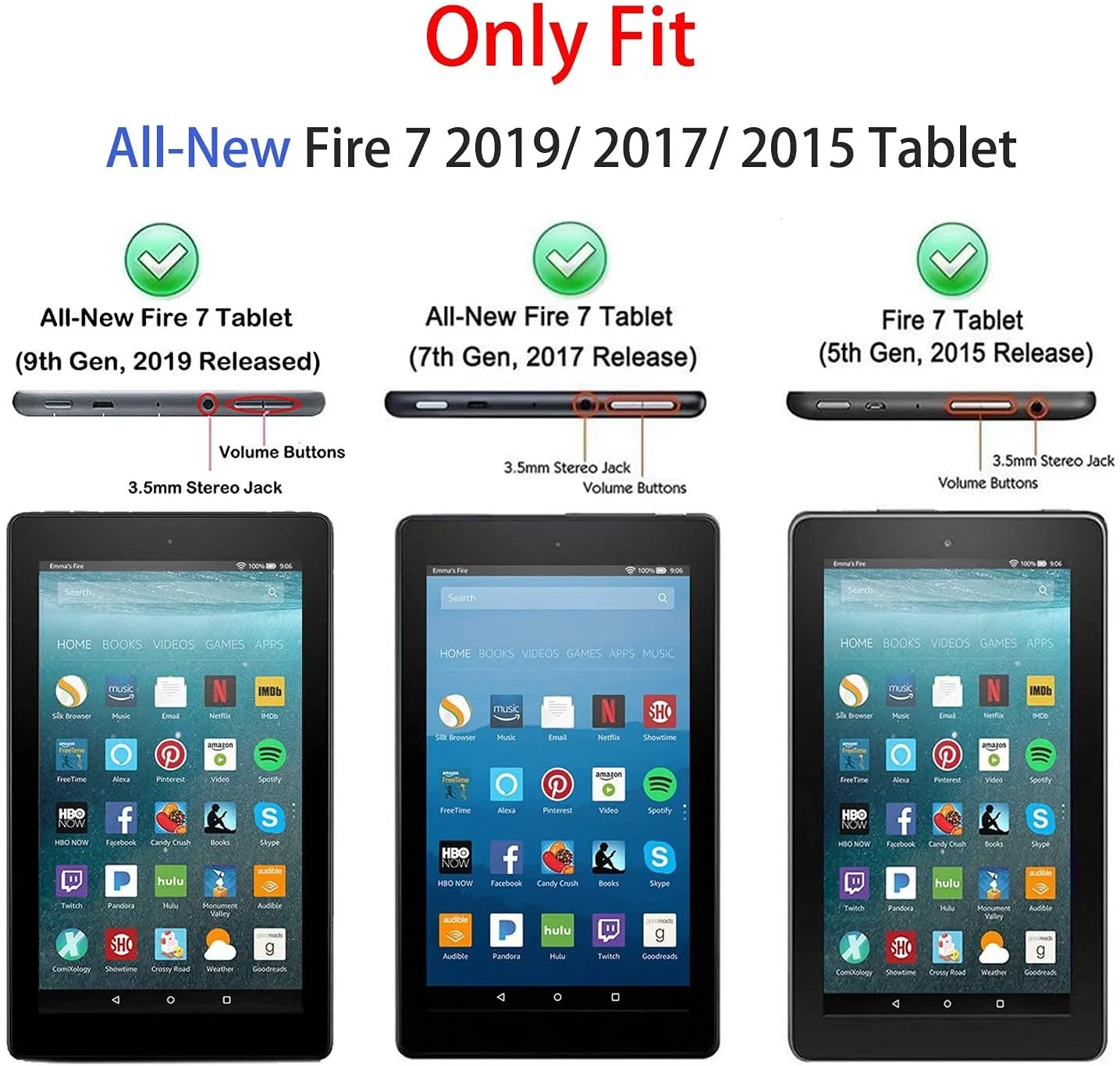 Oqddqo 2019 New 7in Tablet Case for Kids, Light Weight Anti Slip Shockproof Kids Friendly Case for 7 inch Tablet (Orange)