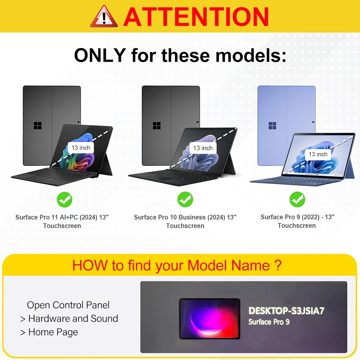 Fintie Protective Case for 13 Inch Microsoft Surface Pro 9 / Pro 9 5G (2022 Release) - Multiple Angle Viewing Hard Shell Slim Portfolio Cover Compatible with Type Cover Keyboard, Composition Book