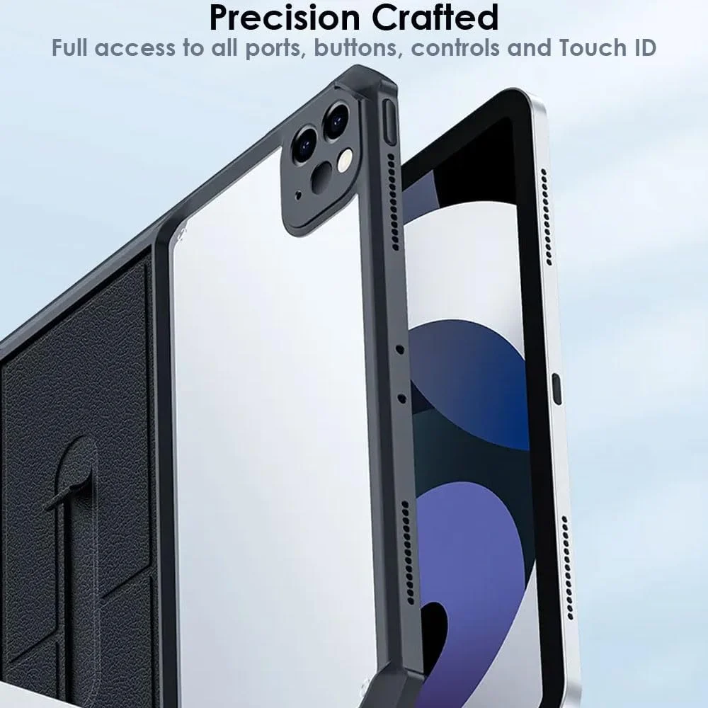 TECHGEAR Tough Case for Apple iPad Pro 12.9 2022/2021 (iPad Pro 12.9" 6th / 5th Generation) Premium Slim Hybrid Tough Rugged Protective Bumper Case With Stand, Heavy Duty Protection with Clear Back