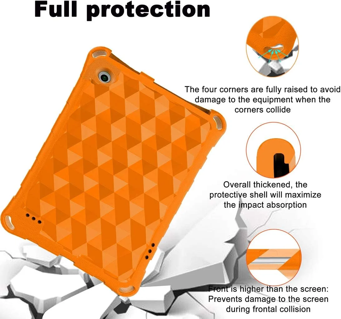 Oqddqo 2019 New 7in Tablet Case for Kids, Light Weight Anti Slip Shockproof Kids Friendly Case for 7 inch Tablet (Orange)