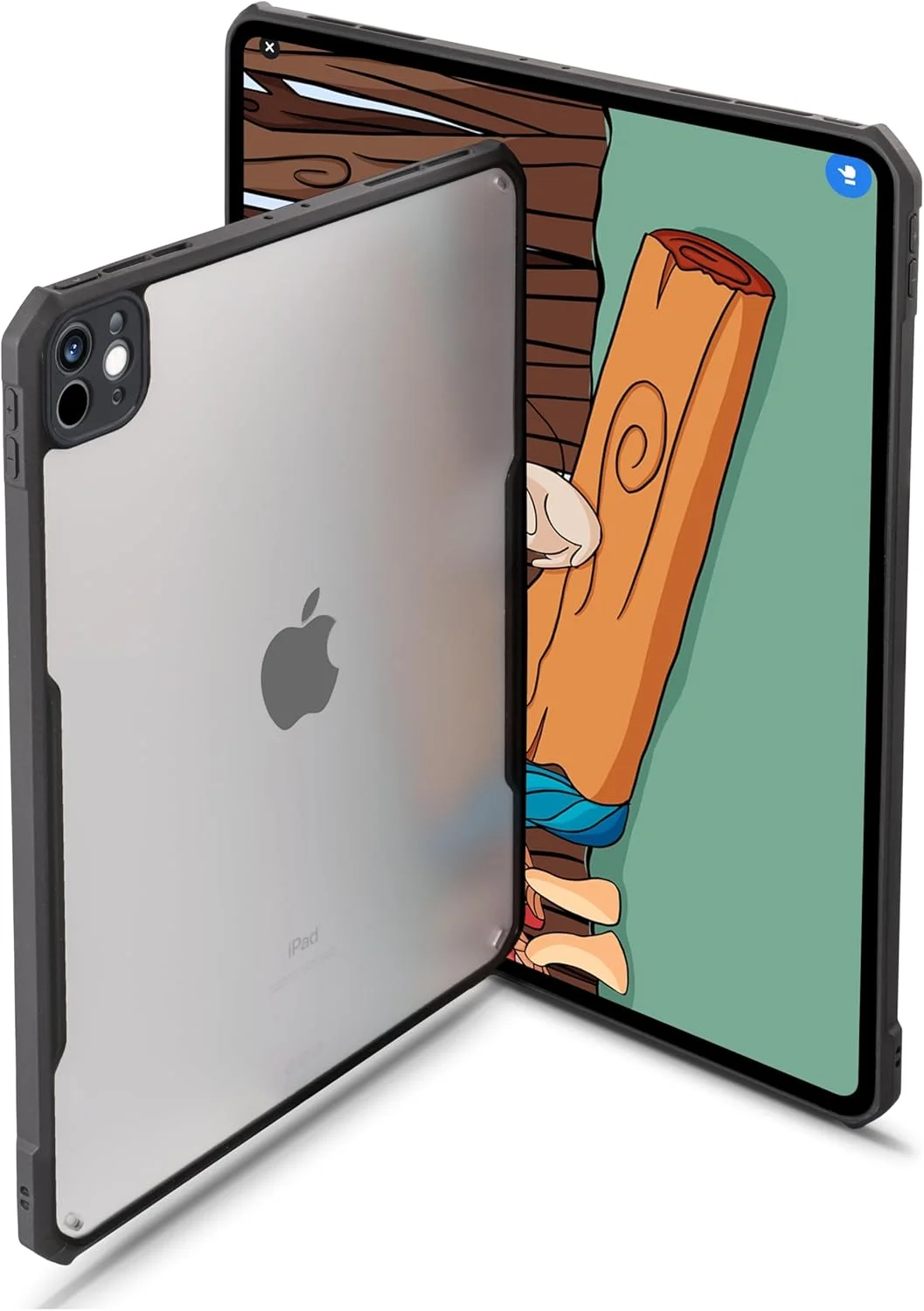 کاور آیپد پرو tineeOWL (2024) M4، کاور فوق العاده نازک مات شفاف، پشتیبانی از شارژ قلم اپل، بامپر TPU (مشکی، پرو 11 اینچ (2024))