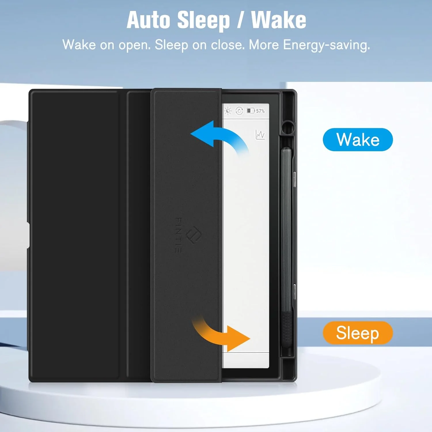 کیف محافظ Fintie برای تبلت 10.3 اینچی BOOX Note Air3 C/Note Air 3 B/W E Ink ePaper 2023 - کاور باریک هیبریدی با [نگهدارنده مداد داخلی] و پشت شفاف، حالت خواب/بیدار خودکار، مشکی