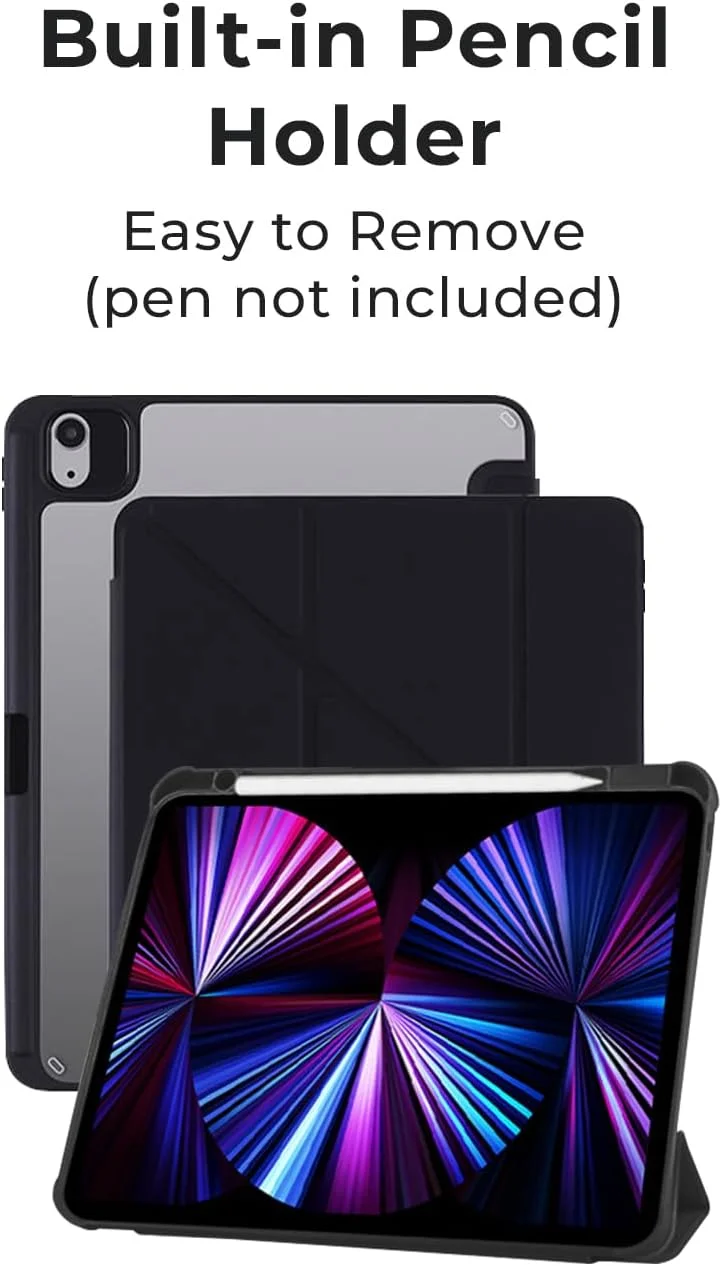 مجموعه Glassology برای آیپد 10.9، کاور تاشو Y باریک و سبک با محافظت بیشتر از صفحه نمایش، جای قلم، عملکرد بیدار/خواب خودکار، طراحی آهنربایی و محافظت دو طرفه