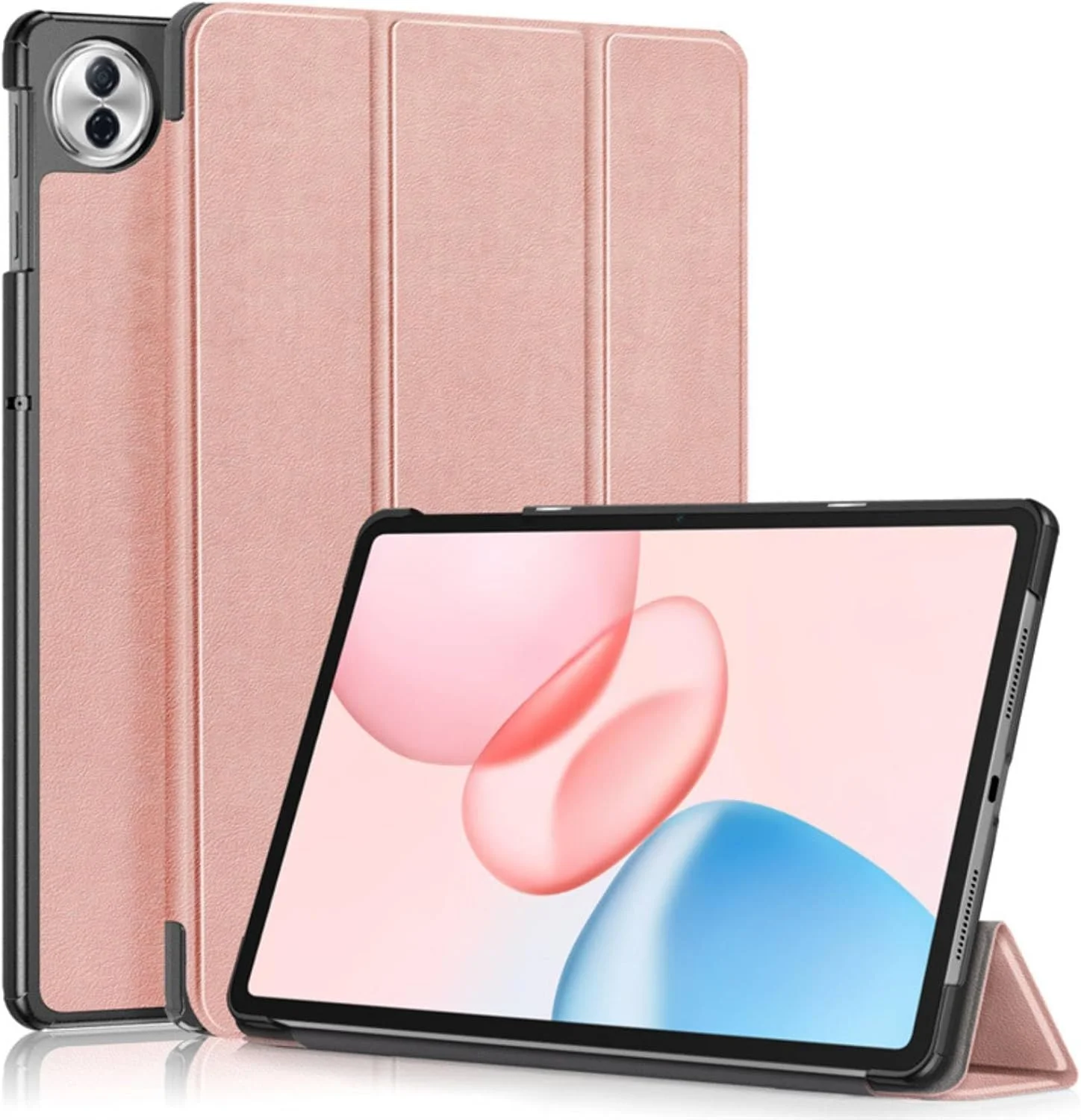 کاور نسلين سازگار با آنر پد 10 مدل 12.1 اینچ 2025، کاور محافظ سه تایی با پشت سخت و عملکرد خواب/بیدار خودکار، کاور محافظ باریک برای آنر پد 10 مدل 12.1 اینچ 2025 (رزگلد)
