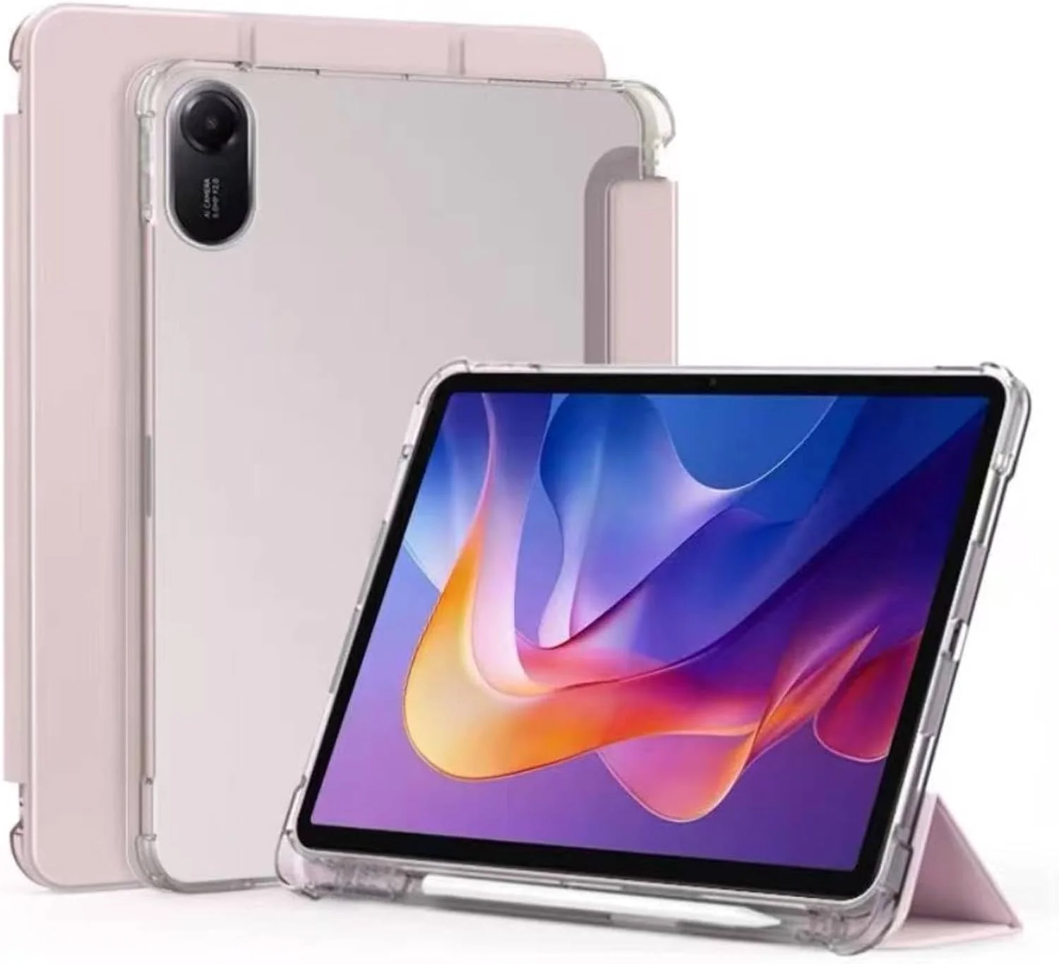 کاور Vurtboly سازگار با ردمی پد 2 11 اینچ 2025، با جای قلم، کاور باریک و سبک TPU ضد ضربه با محافظ پشتی شفاف برای ردمی پد 2 11 اینچ 2025 (صورتی)