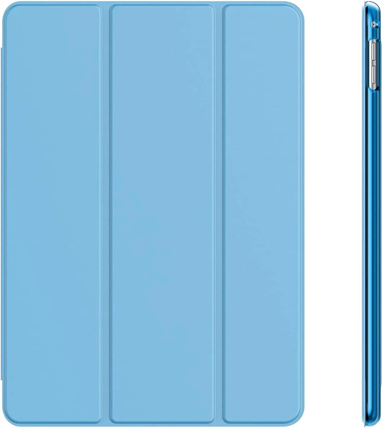 کاور محافظ آیپد ایر 2 (مناسب برای مدل 2014) (غیر قابل استفاده برای آیپد ایر نسخه 1)، کاور محافظ باریک و سبک با پوشش پشتی نیمه شفاف مات مناسب برای اپل/آیپد ایر 2 مدل: (A1566/A1567) - آبی