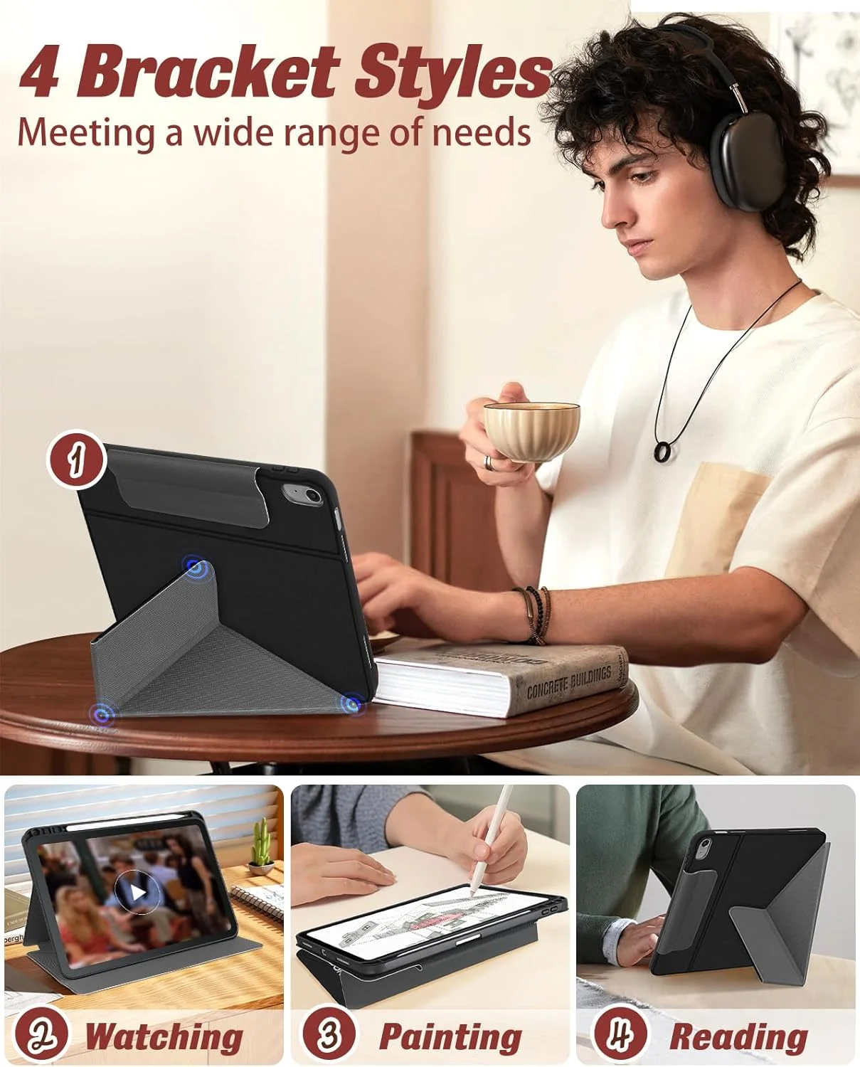 کیف آیپد Miss Adola A16 / کیف نسل 10 - کاور تبلت 10.9 اینچی 2022 با جای قلم برای زنان، پسران، دختران، مردان، طرح های فانتزی، باحال و خنده دار برای آیپد 11 اینچی نسل 11 سال 2025، Duye