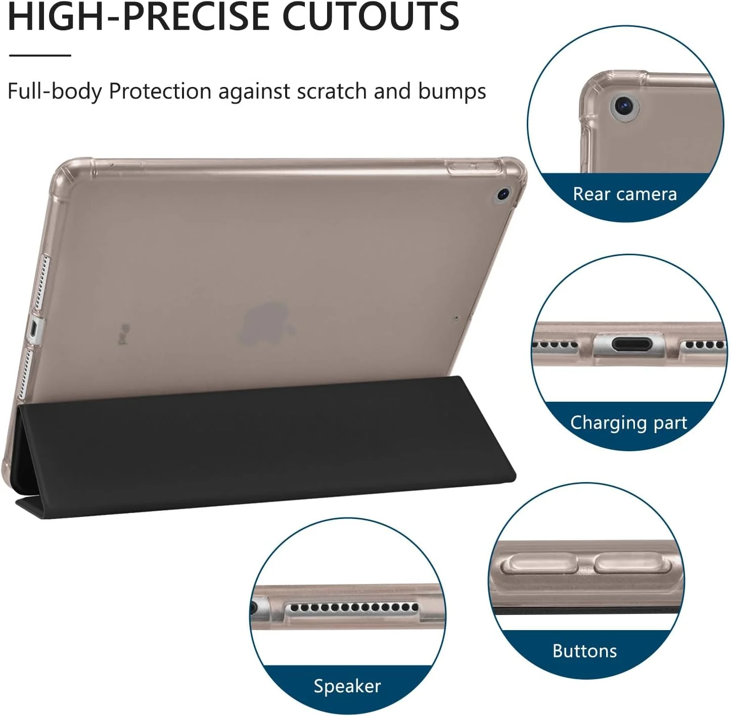 کاور آیپد پرو ۱۳ اینچ (M4) 2024 طرح خرس عروسکی بامزه، کاور محافظ دخترانه و پسرانه، دارای جای قلم، پشت TPU نرم شفاف و کاور سه تایی هوشمند تبلت برای بانوان (شماره مدل: A2925/A2926/A3007)