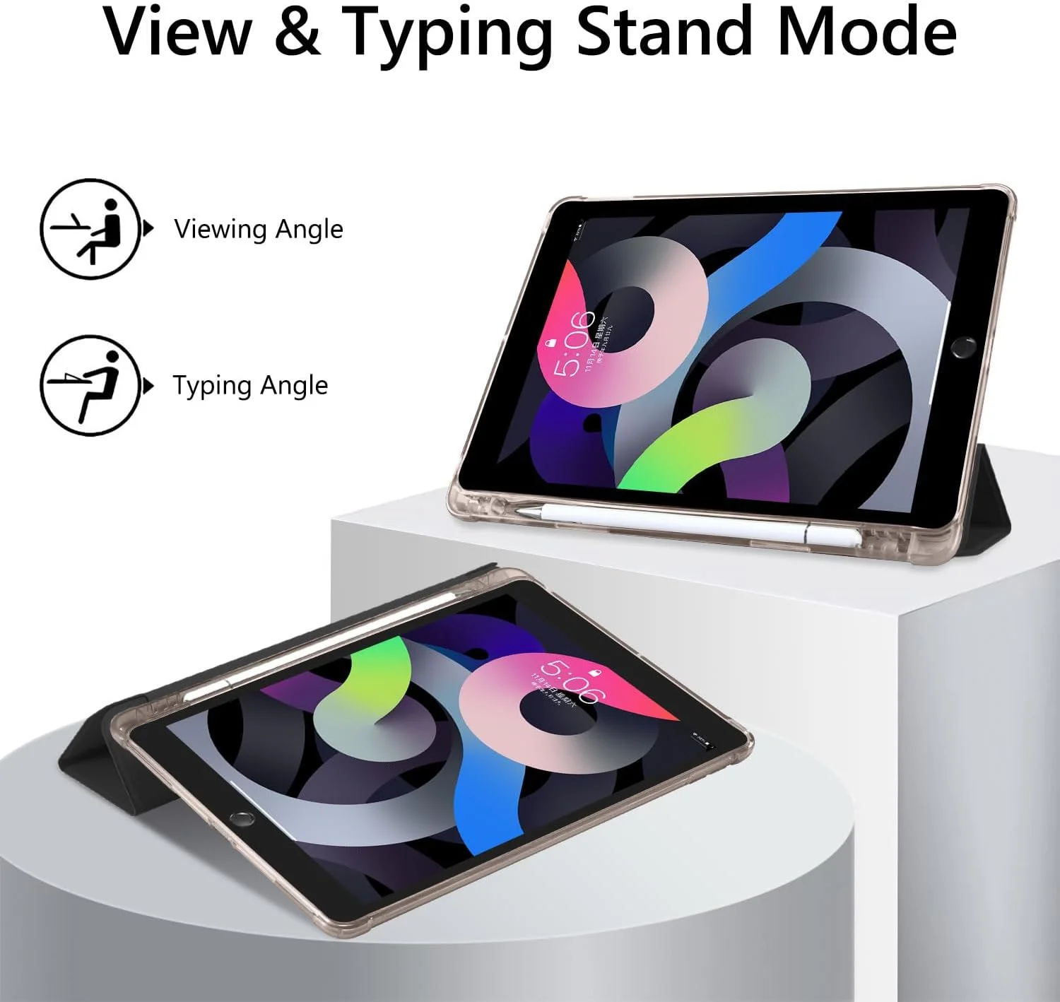 کاور آیپد پرو ۱۳ اینچ (M4) 2024 طرح خرس عروسکی بامزه، کاور محافظ دخترانه و پسرانه، دارای جای قلم، پشت TPU نرم شفاف و کاور سه تایی هوشمند تبلت برای بانوان (شماره مدل: A2925/A2926/A3007)