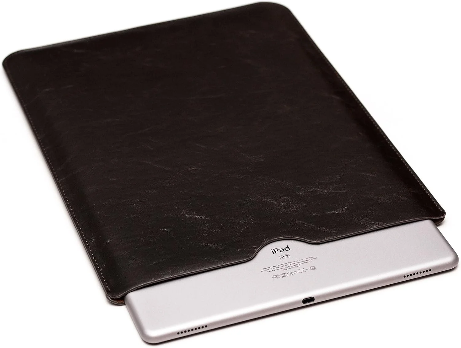 کاور چرمی مصنوعی داکم برای آیپد پرو 10.5; کیف تبلت باریک، ساده و حرفه ای به سبک مدیریتی - روکش چرمی مصنوعی قهوه ای تیره با آستر داخلی نمدی میکروفیبر نرم