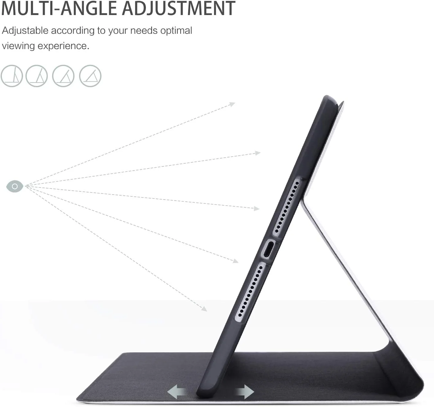 کاور آیپد ایر 2، کاور آیپد ایر، کاور محافظ طرح Paisley مشکی مناسب آیپد 9.7 اینچی برای نسل 6/5 اپل، کاور با قابلیت تنظیم زاویه دید چندگانه و استند قابل تنظیم با عملکرد بیدار/خواب خودکار (Paisley)