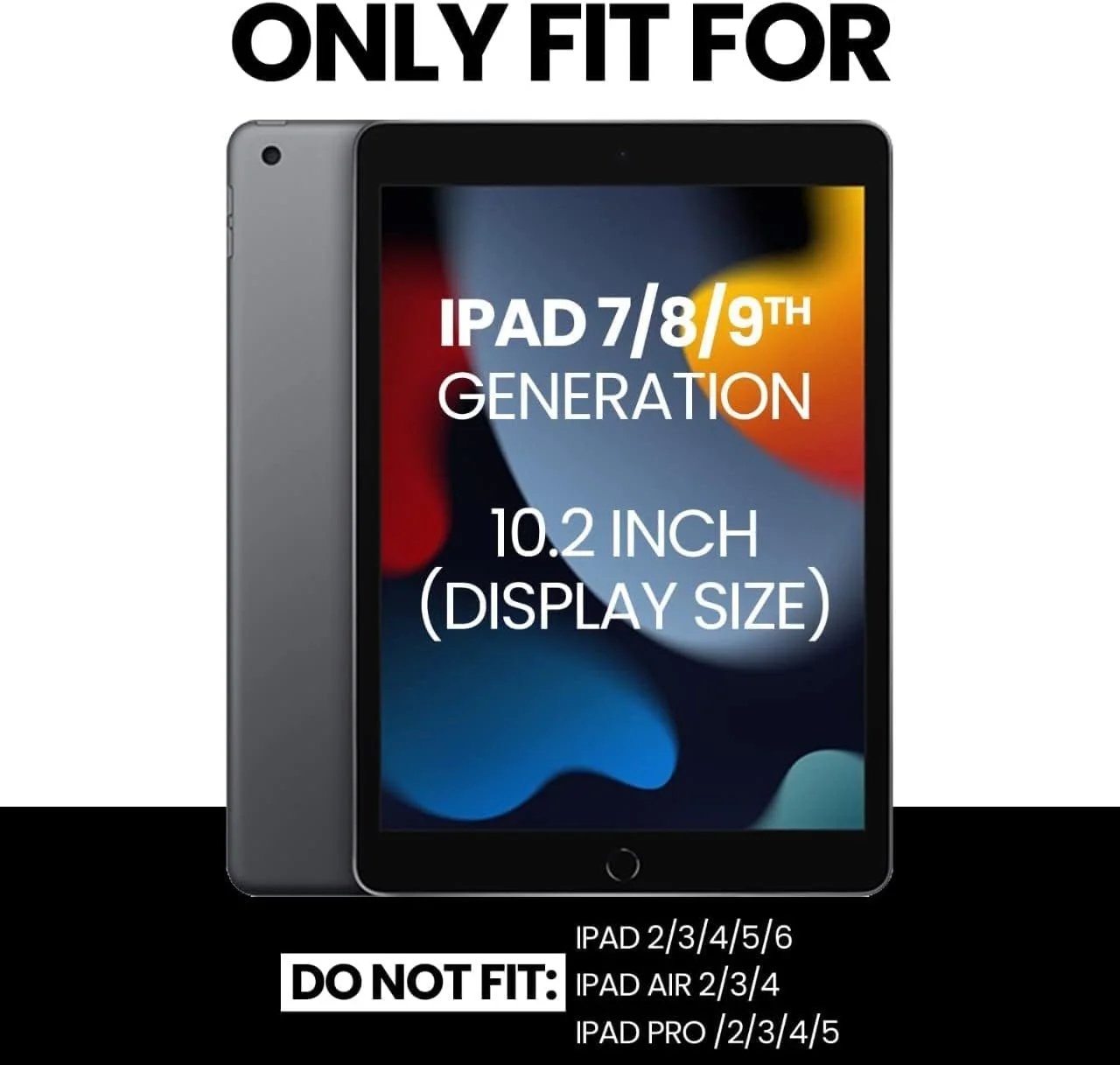 AWH Smart Cover Case for iPad 10.2”, 360 Degree Rotating Stand Cover, [Auto Sleep/Wake], Folio Leather Smart Cover Case for iPad 7th/8th Generation 2019-2020,Slim Lightweight Stand Cover, Royal Black.