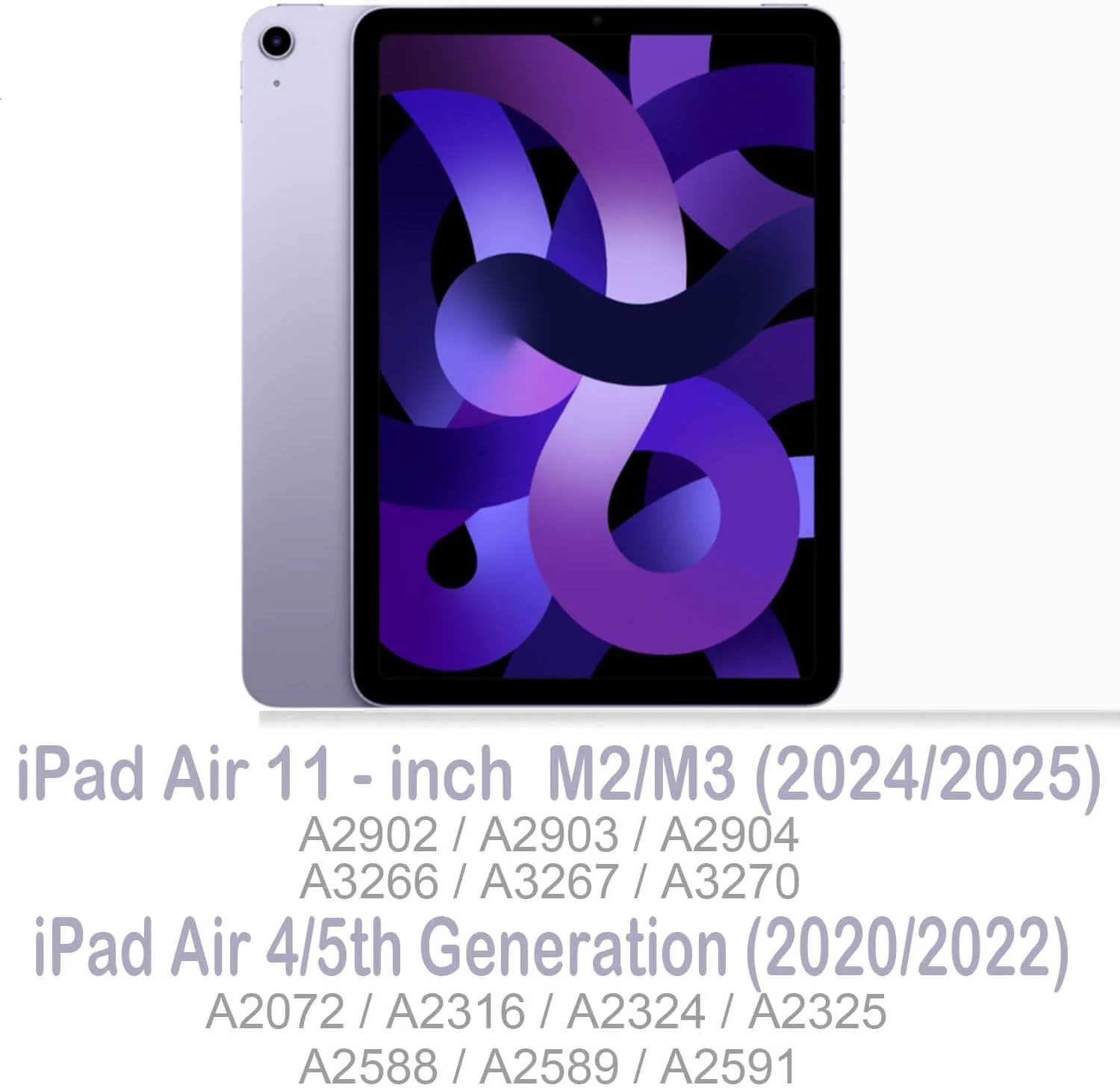 کاور Feams برای آیپد ایر 11 اینچی M2 (2024) / کاور آیپد ایر نسل 5، کاور سه تایی آیپد ایر نسل 5/4 10.9 اینچی 2022/2020 با پشت شفاف به همراه قابلیت خواب خودکار و جای قلم برای آیپد ایر 5/4، طرح دسته گل بنفش