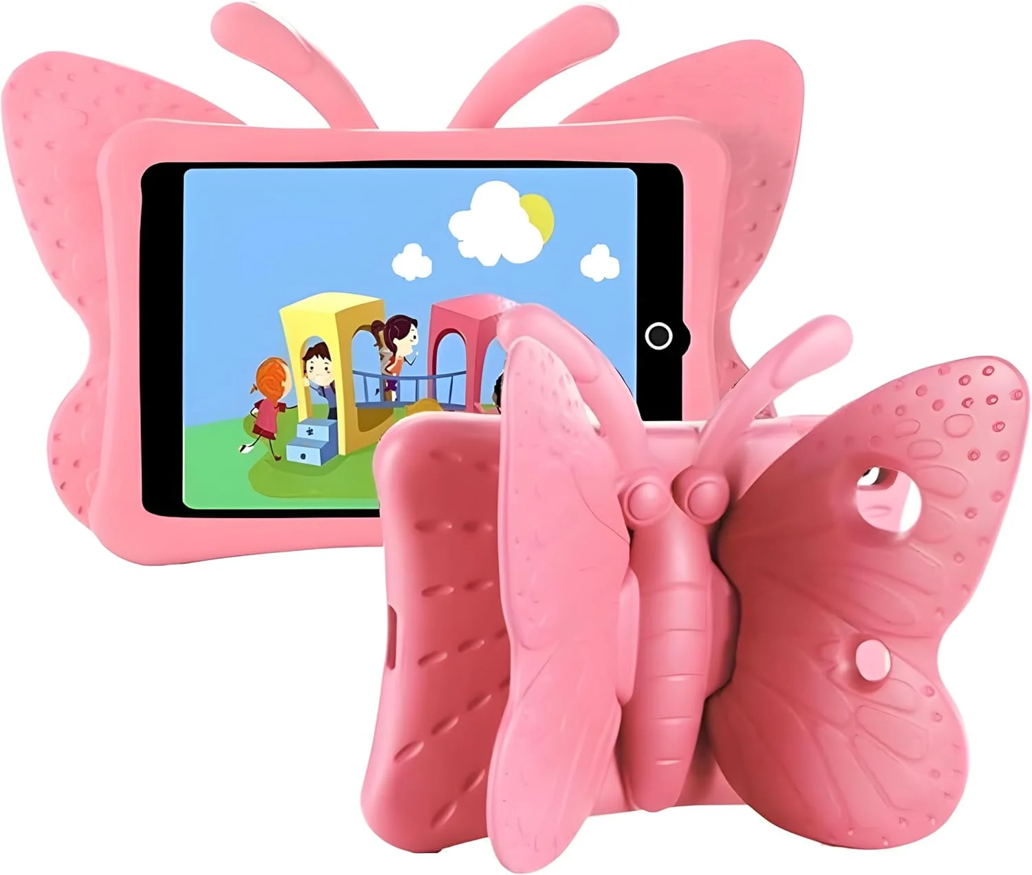 کیف محافظ تبلت ضد ضربه کودکانه نکست استور سازگار با آیپد مینی 1/2/3/4/5 مدل پروانه ای مناسب کودکان (صورتی روشن)