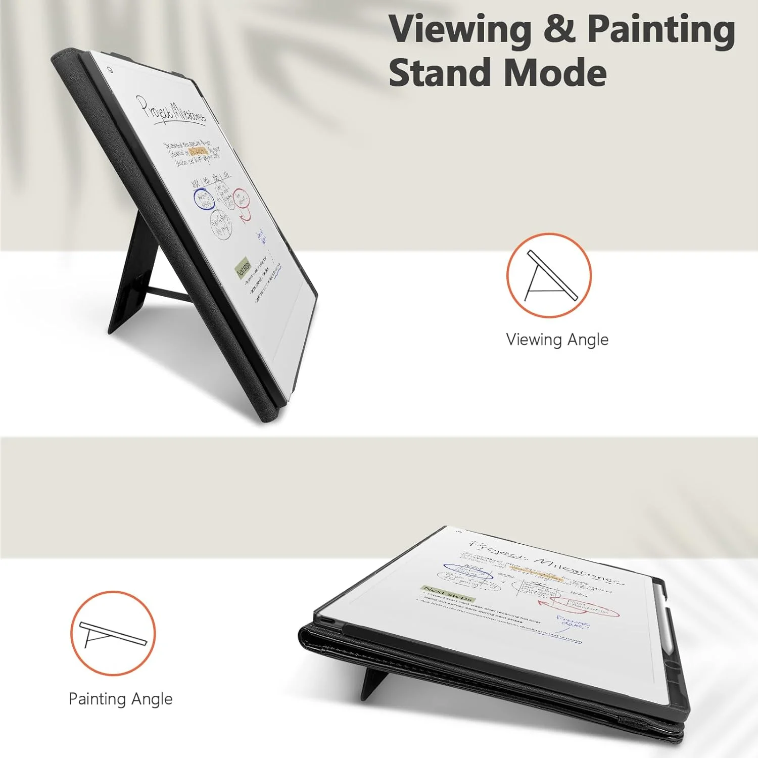 کیف محافظ تبلت ریمارکبل پیپر پرو 11.8 اینچی (عرضه شده در سال 2024) - جلد چرمی ارتقا یافته با طراحی تجاری جدید برای کاغذ دیجیتال ریمارکبل پیپر پرو با پایه و نگهدارنده قلم (مشکی)