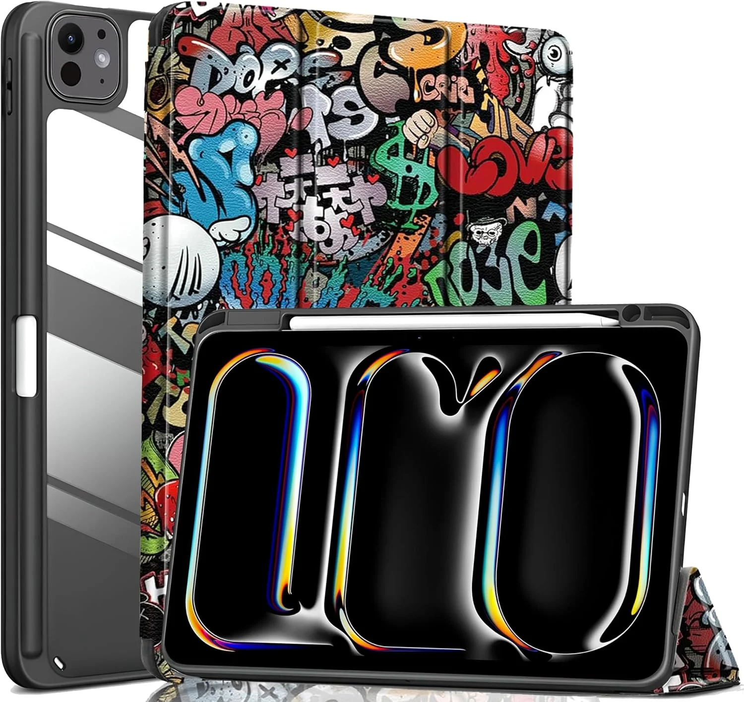 کاور محافظ ProElite برای آیپد پرو ۱۳ اینچ M4 مدل ۲۰۲۴، کاور هوشمند شفاف برای آیپد پرو ۱۳ اینچ M4 مدل ۲۰۲۴ به همراه جای قلم، Hippy