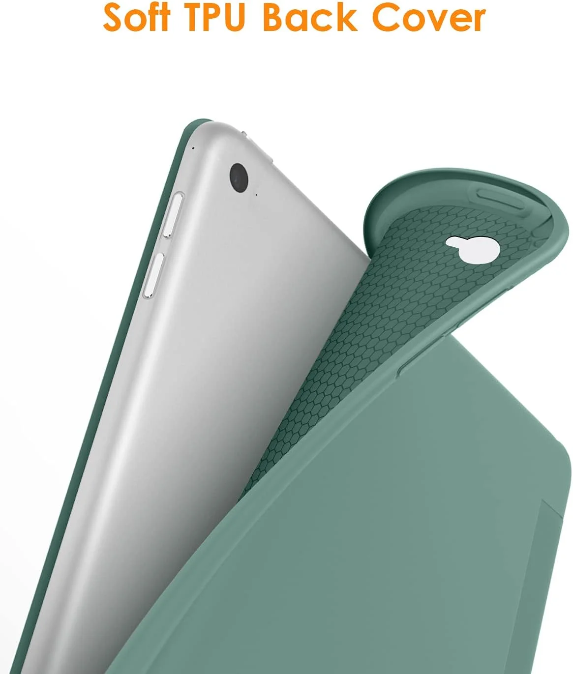 کاور DTTO برای آیپد ایر 2 (عرضه شده در سال 2014)، کاور هوشمند فوق العاده باریک و سبک با پایه سه تایی و روکش پشتی TPU نرم و انعطاف پذیر برای اپل آیپد ایر 2 (مدل A1566/A1567)، سبز نیمه شب