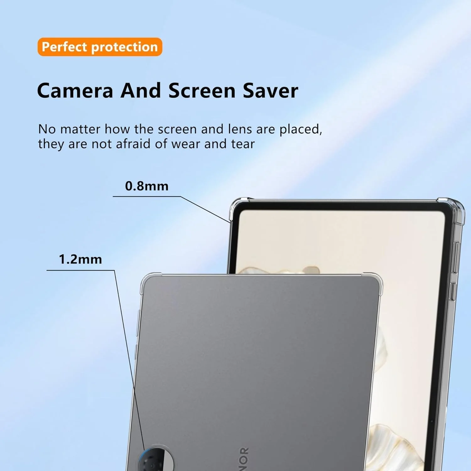 کاور محافظ STRAID برای تبلت آنر پد 9 12.1/9 Pro /V8 Pro، محافظت پیشرفته از سقوط با ایربگ، سیلیکونی انعطاف پذیر TPU ضد ضربه، ضد خش، ضد زردی، کاور باریک و شفاف تبلت آنر پد 9