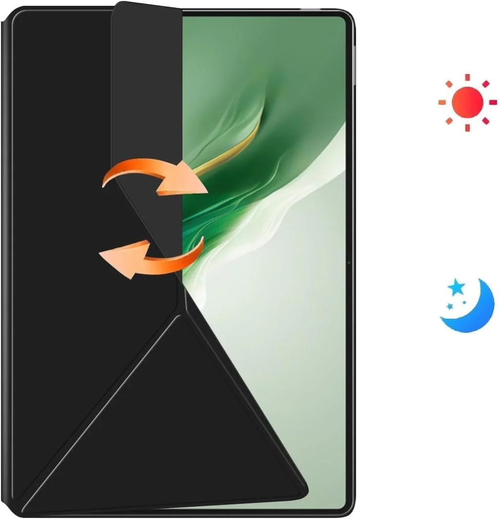 کاور تبلت Honor MagicPad 2، کاور تبلت 12.3 اینچی Azonee با پایه تاشو، کیف محافظ چرمی PU باریک برای تبلت Huawei Honor (مشکی)