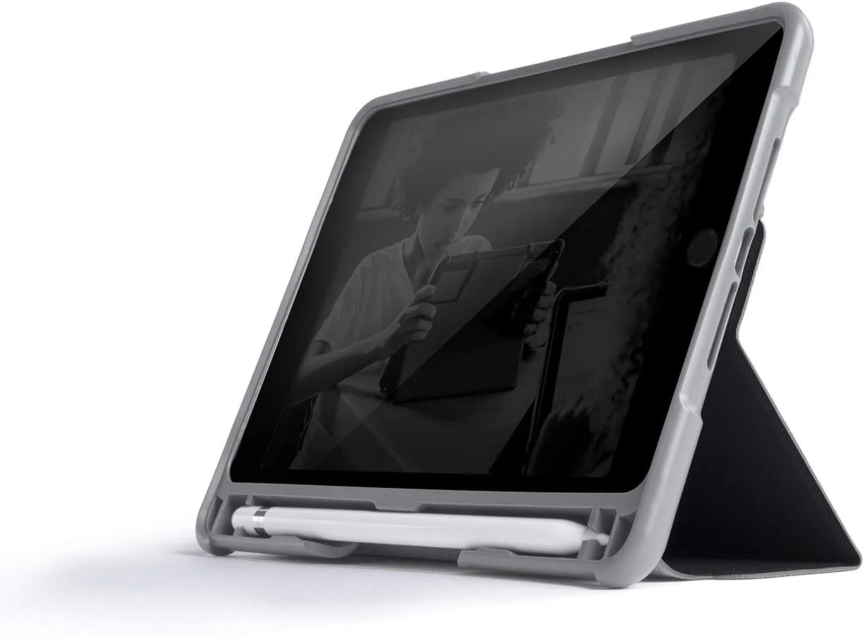 STM DUX PLUS DUO Rugged Case for iPad Mini 5th/4th Gen - Anti-Slip/Kids Friendly/Drop Protection Case, 360 degree protection, Clear Transparent Back, Sleep/Wake Function, Supports Multi View - Black