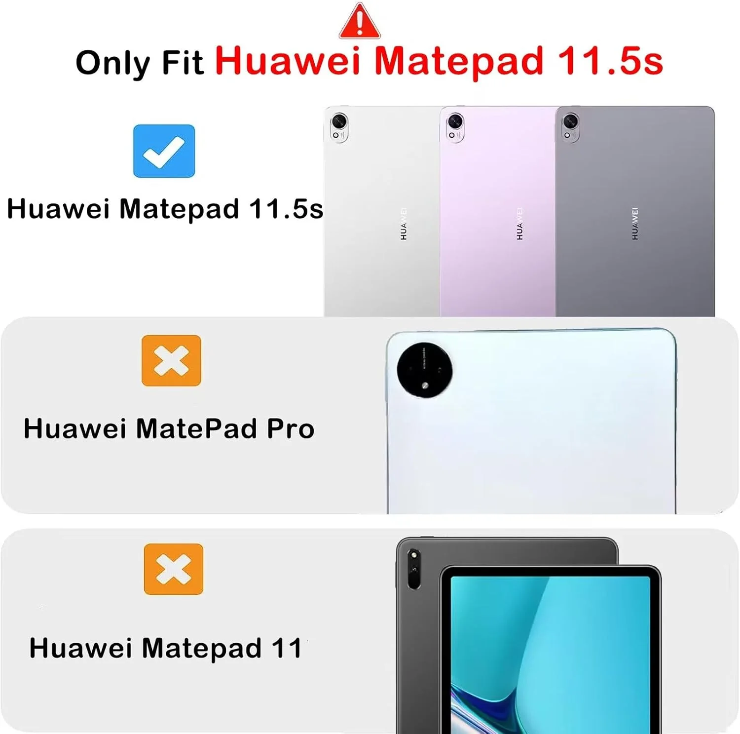 کیف چرخشی A-BEAUTY سازگار با Huawei MatePad 11.5 S 2024 با جای قلم، کاور محافظ استند چرخشی 360 درجه با پشت شفاف، بیدار/خواب خودکار، مشکی