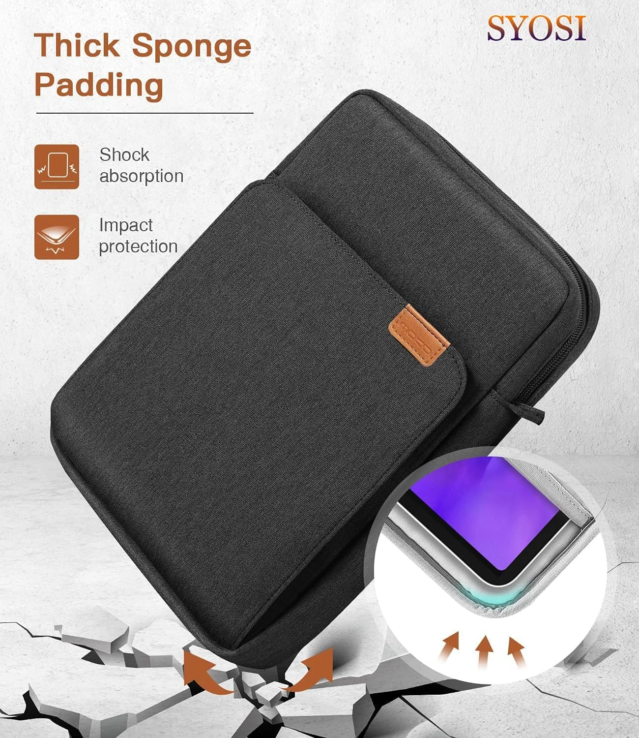 کیف آستین تبلت 9-11 اینچی، SYOSI مناسب برای آیپد ایر 5 10.9 اینچ 2022، آیپد پرو 11 M2 2022-2018، آیپد 10th 10.9، ایر 4 10.9، تب S8 2022، کیف حمل دسته دار با بند شانه