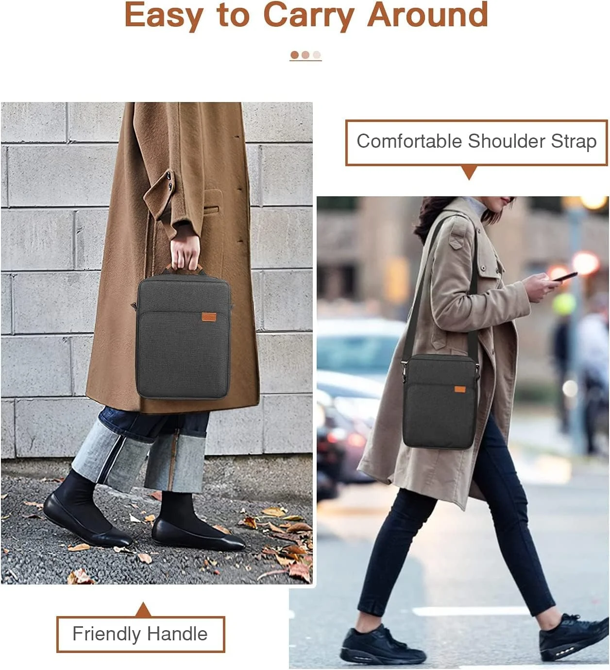 کیف آستین تبلت 9-11 اینچی، SYOSI مناسب برای آیپد ایر 5 10.9 اینچ 2022، آیپد پرو 11 M2 2022-2018، آیپد 10th 10.9، ایر 4 10.9، تب S8 2022، کیف حمل دسته دار با بند شانه