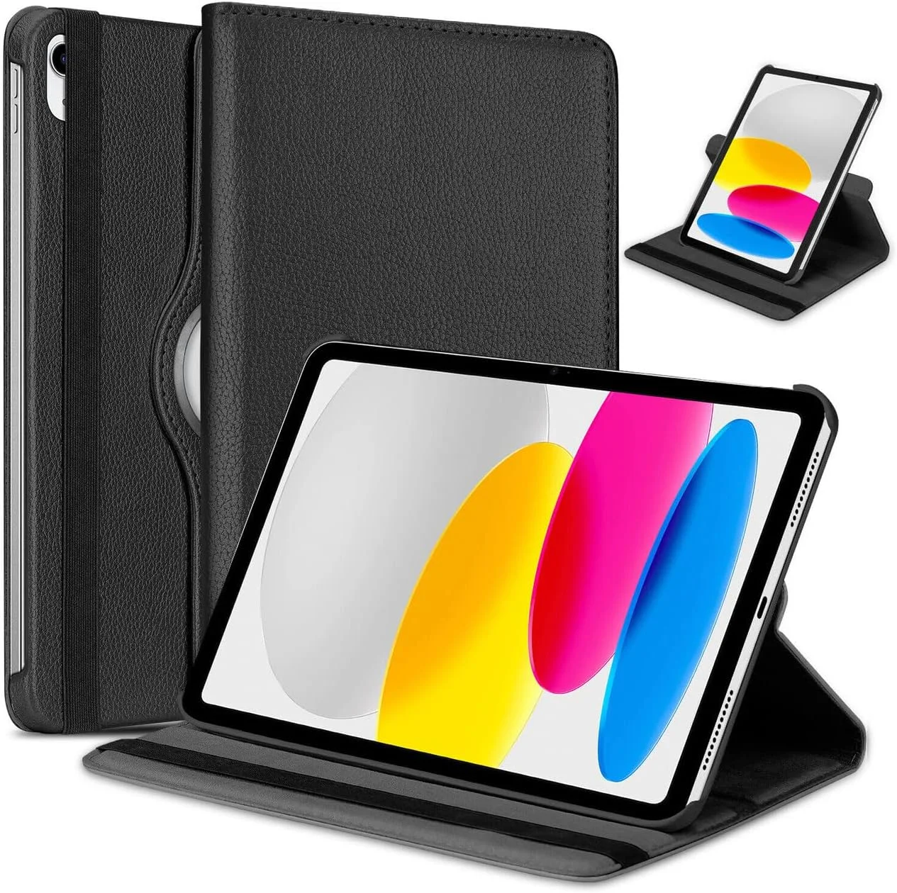 Case for iPad (A16) 11th/10th Generation (2025/2022), Leather Smart Tablet 360° Rotating Case For ipad 11th 2025 / IPad 10th Gen 2022 Release A2696 A2757 A2777 (Black)
