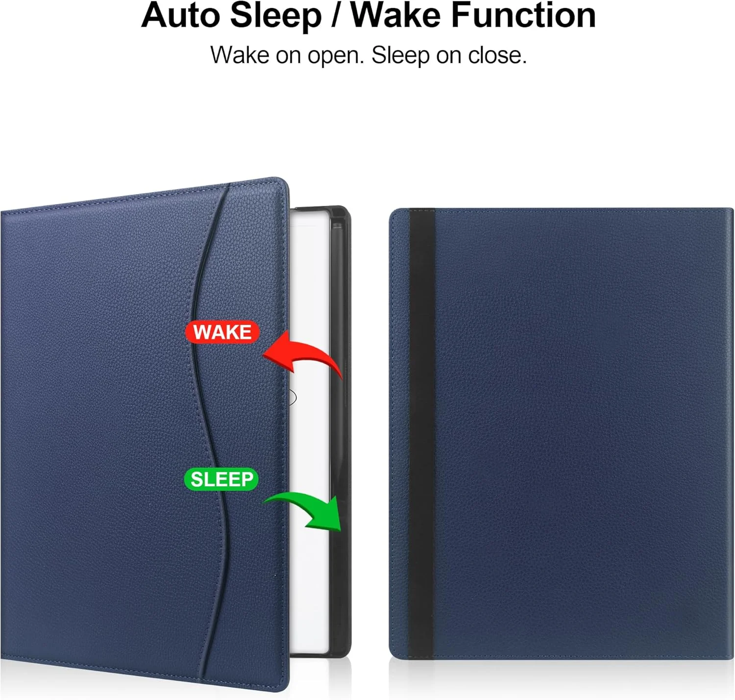 کاور استند KuRoKo برای تبلت Remarkable Paper Pro Color سایز 11.8 اینچ مدل 2024، جلد تاشو با جای کارت، قابلیت خواب/بیدار شدن خودکار و جای قلم، سازگار با Remarkable Paper Pro (آبی تیره)