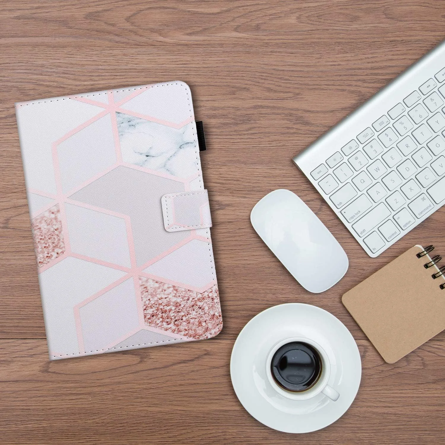 کاور آیپد مینی 5 فنسیتی، مناسب برای مینی 4، مینی 3، 2، کاور هوشمند با قابلیت بیدار شدن/به خواب رفتن، کاور محافظ چرمی نرم PU با جای کارت و نگهدارنده قلم برای اپل آیپد مینی 1، 2، 3، 4، 5 - طرح سنگ مرمر طلایی