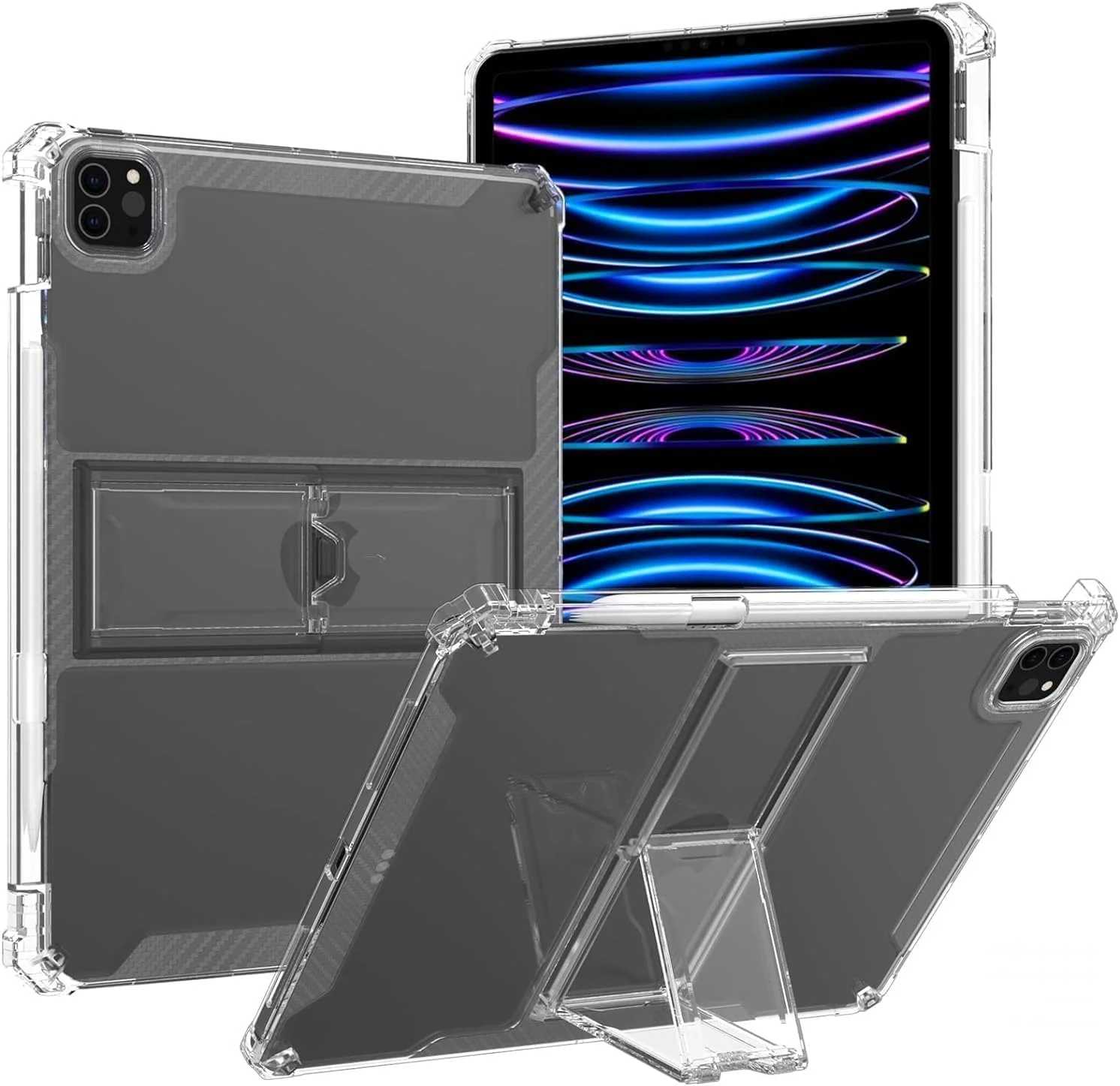 کیف تبلت Worldtronics برای آیپد پرو 11 اینچ (نسل 4/3/2، 2022/2021/2020) - کاور باریک محافظ فولیو با قابلیت خواب/بیدار شدن خودکار، کیف استند ضد ضربه، نگهدارنده قلم و طراحی سبک