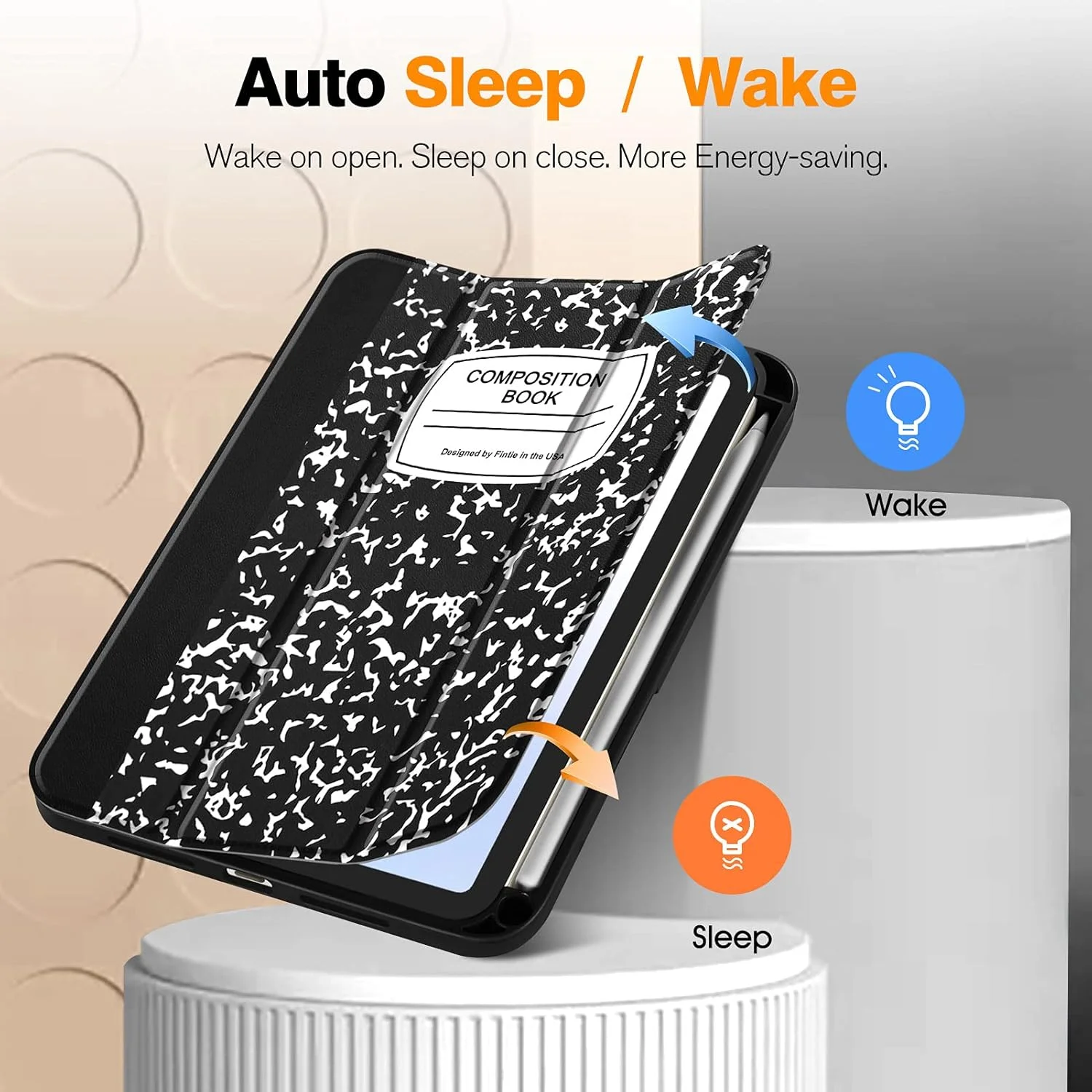 کاور SlimShell Fintie برای آیپد مینی 6 2021 (8.3 اینچ) - [دارای جای مداد داخلی] کاور محافظ پشتی TPU نرم با قابلیت بیدار/خواب خودکار برای آیپد مینی نسل ششم، طرح دفترچه